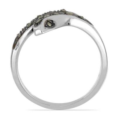 BUY 925 SILVER AUSTRIAN MARCASITE GEMSTONE SNAKE RING